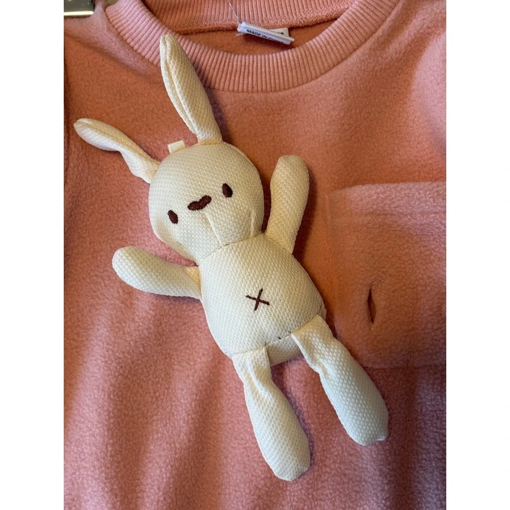 Pat Pat Brand Pink Baby Sleeper with Removable Bunny Pal Size 3-6 mos SKU 0152